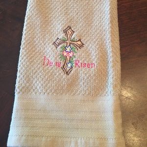 He is Risen Embroidered Hand Towel